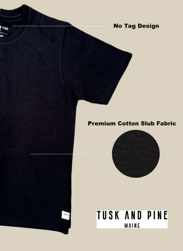 Tusk and Pine Slub Cotton Tee Front Custom Clothing Custom Fabric
